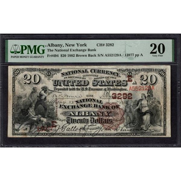 1882 $20 Albany NY National PMG 20