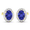Image 2 : 14KT Yellow Gold 1.24ctw Tanzanite and Diamond Earrings