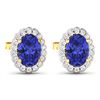 Image 3 : 14KT Yellow Gold 1.24ctw Tanzanite and Diamond Earrings