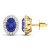 Image 4 : 14KT Yellow Gold 1.24ctw Tanzanite and Diamond Earrings