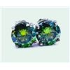 Image 2 : Sparkling 4 Ct VVs1 Emerald Green Fire Moissanite Earrings