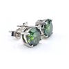 Image 3 : Sparkling 4 Ct VVs1 Emerald Green Fire Moissanite Earrings