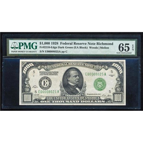 1928 $1000 Richmond FRN PMG 65EPQ