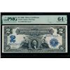 Image 1 : 1899 $2 Mini Porthole Silver Certificate PMG 64EPQ