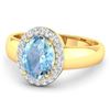 Image 3 : 14KT Yellow Gold 1.28ct Aquamarine and Diamond Ring