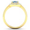 Image 4 : 14KT Yellow Gold 1.28ct Aquamarine and Diamond Ring