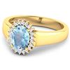 Image 2 : 14KT Yellow Gold 0.96ct Aquamarine and Diamond Ring