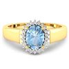 Image 3 : 14KT Yellow Gold 0.96ct Aquamarine and Diamond Ring