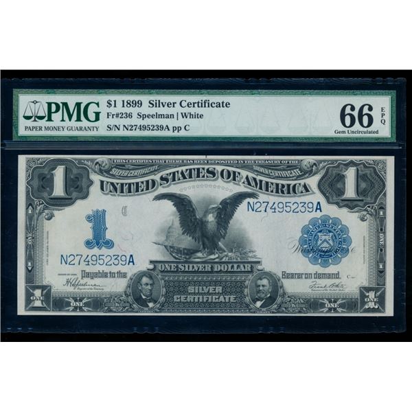1899 $1 Black Eagle Silver Certificate PMG 66EPQ
