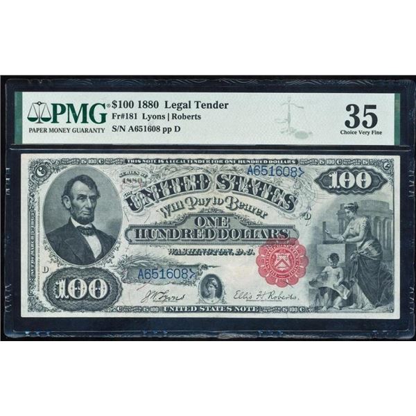 1880 $100 Legal Tender Note PMG 35