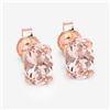 Image 1 : 14KT Rose Gold 0.90ctw Morganite Earrings