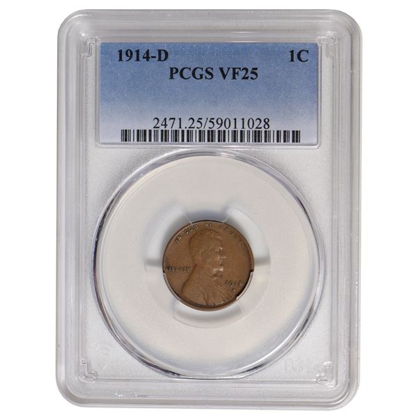 1914-D Lincoln Cent PCGS VF25