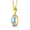 Image 3 : 14KT Yellow Gold 1.48ctw Aquamarine and Diamond Pendant