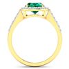 Image 4 : 14KT Yellow Gold 1.53ctw Zambian Emerald and Diamond Ring