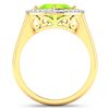 Image 4 : 14KT Yellow Gold 2.02ctw Peridot and Diamond Ring