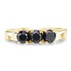 Image 3 : Plated 14KT Yellow Gold 0.99ctw Black Diamond Ring