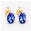 Image 1 : 14KT Yellow Gold 1.20ctw Tanzanite Earrings