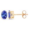 Image 3 : 14KT Yellow Gold 1.20ctw Tanzanite Earrings