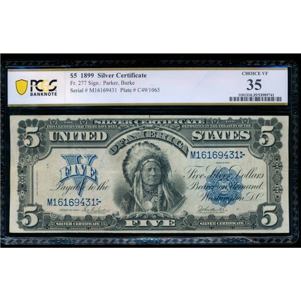 1899 $5 Chief Silver Certificate PCGS 35