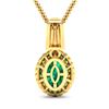 Image 3 : 14KT Yellow Gold 1.65ctw Zambian Emerald and Diamond Pendant