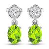 Image 1 : 14KT White Gold 1.26ctw Peridot Topaz and Diamond Earrings