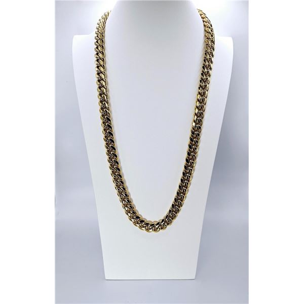 Huge Limited 297.5 Grams MLB 14 Kt Gold Plated Curb Link Necklace