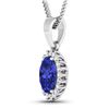 Image 2 : 14KT White Gold 1.15ctw Tanzanite and Diamond Pendant