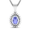 Image 3 : 14KT White Gold 1.15ctw Tanzanite and Diamond Pendant