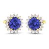 Image 2 : 14KT Yellow Gold 1.44ctw Tanzanite and Diamond Earrings