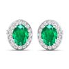 Image 2 : 14KT White Gold 2ctw Zambian Emerald and Diamond Earrings