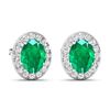 Image 3 : 14KT White Gold 2ctw Zambian Emerald and Diamond Earrings