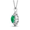 Image 3 : 14KT White Gold 1.8ctw Zambian Emerald and Diamond Pendant