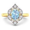 Image 3 : 14KT Yellow Gold 0.96ctw Aquamarine and Diamond Ring