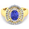 Image 2 : 14KT Yellow Gold 1.09ct Tanzanite and Diamond Ring