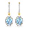 Image 1 : 14KT Yellow Gold 1.92ctw Aquamarine and Diamond Earrings