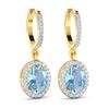Image 3 : 14KT Yellow Gold 1.92ctw Aquamarine and Diamond Earrings