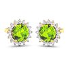 Image 2 : 14KT Yellow Gold 1.72ctw Peridot Topaz and Diamond Earrings