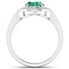 Image 4 : 14KT White Gold 1.53ctw Zambian Emerald and Diamond Ring