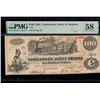 Image 1 : 1862 $100 T-39 Confederate PMG 58