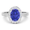 Image 3 : 14KT White Gold 1.41ctw Tanzanite and Diamond Ring