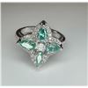 Image 1 : Dazzling 3.75 Ct Green Fire Moissanite Ring