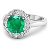 Image 2 : 14KT White Gold 2.07ctw Zambian Emerald and Diamond Ring