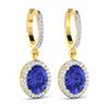 Image 3 : 14KT Yellow Gold 2.18ctw Tanzanite and Diamond Earrings