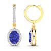 Image 4 : 14KT Yellow Gold 2.18ctw Tanzanite and Diamond Earrings