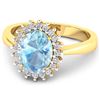 Image 2 : 14KT Yellow Gold 0.96ct Aquamarine and Diamond Ring