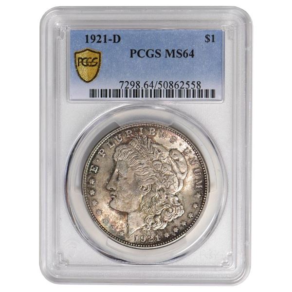 1921-D $1 Morgan Silver Dollar PCGS MS64