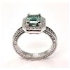 Image 2 : 14KT White Gold Plated 2.35 Ct Lab Simulated Paraiba Tourmaline Ring