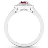 Image 4 : 14KT White Gold 0.95ct Ruby and Diamond Ring