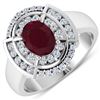 Image 1 : 14KT White Gold 1.5ct Ruby and Diamond Ring