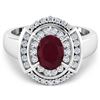 Image 2 : 14KT White Gold 1.5ct Ruby and Diamond Ring